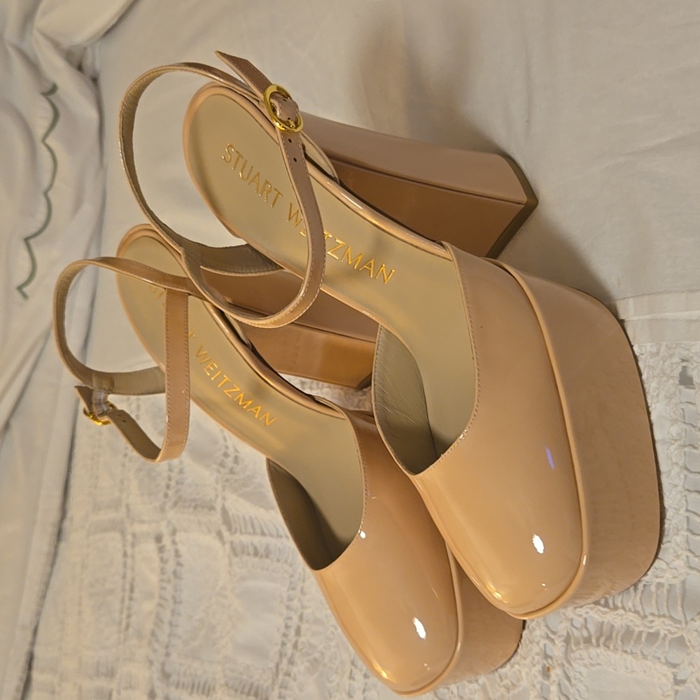 Pink Stuart Weitzman platform heels